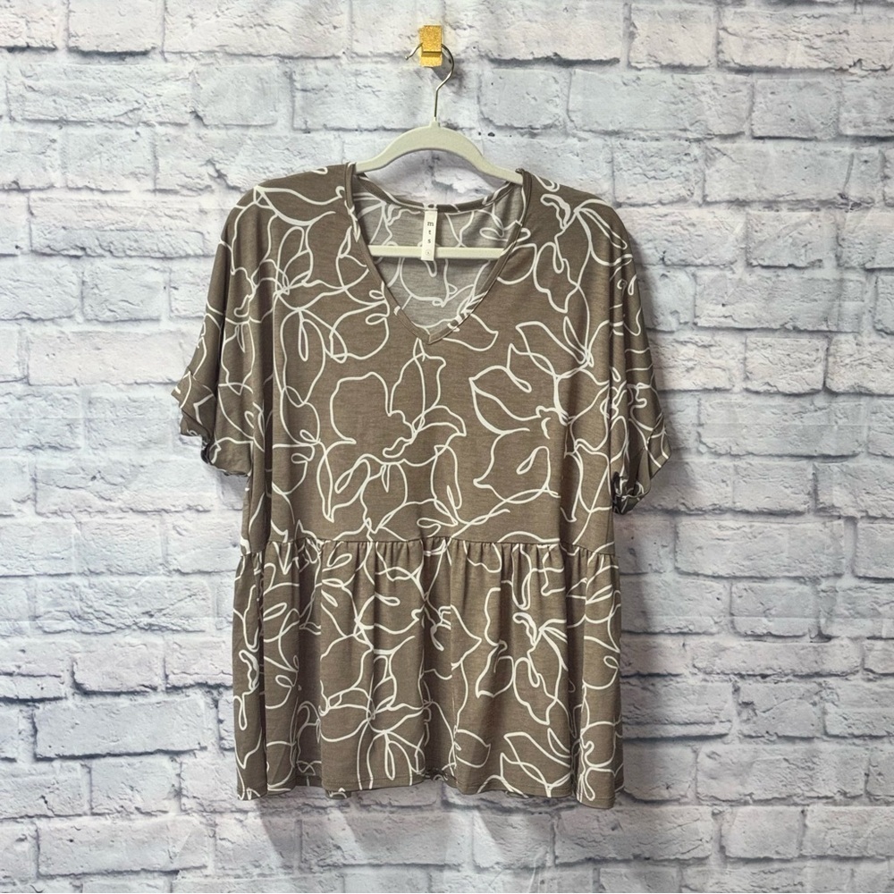 mts Brown Floral Blouse - Picture 2 of 6
